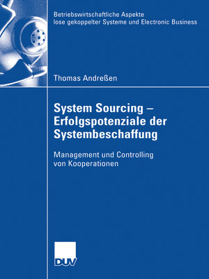 cover image of System Sourcing--Erfolgspotenziale der Systembeschaffung